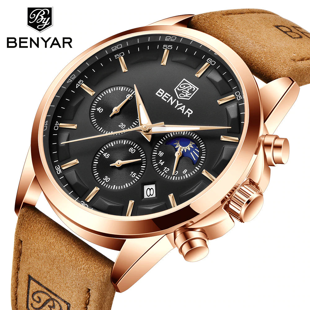 BENYAR BY-5160L RGBBN | Moonphase Chronograph Watch - twentyfour