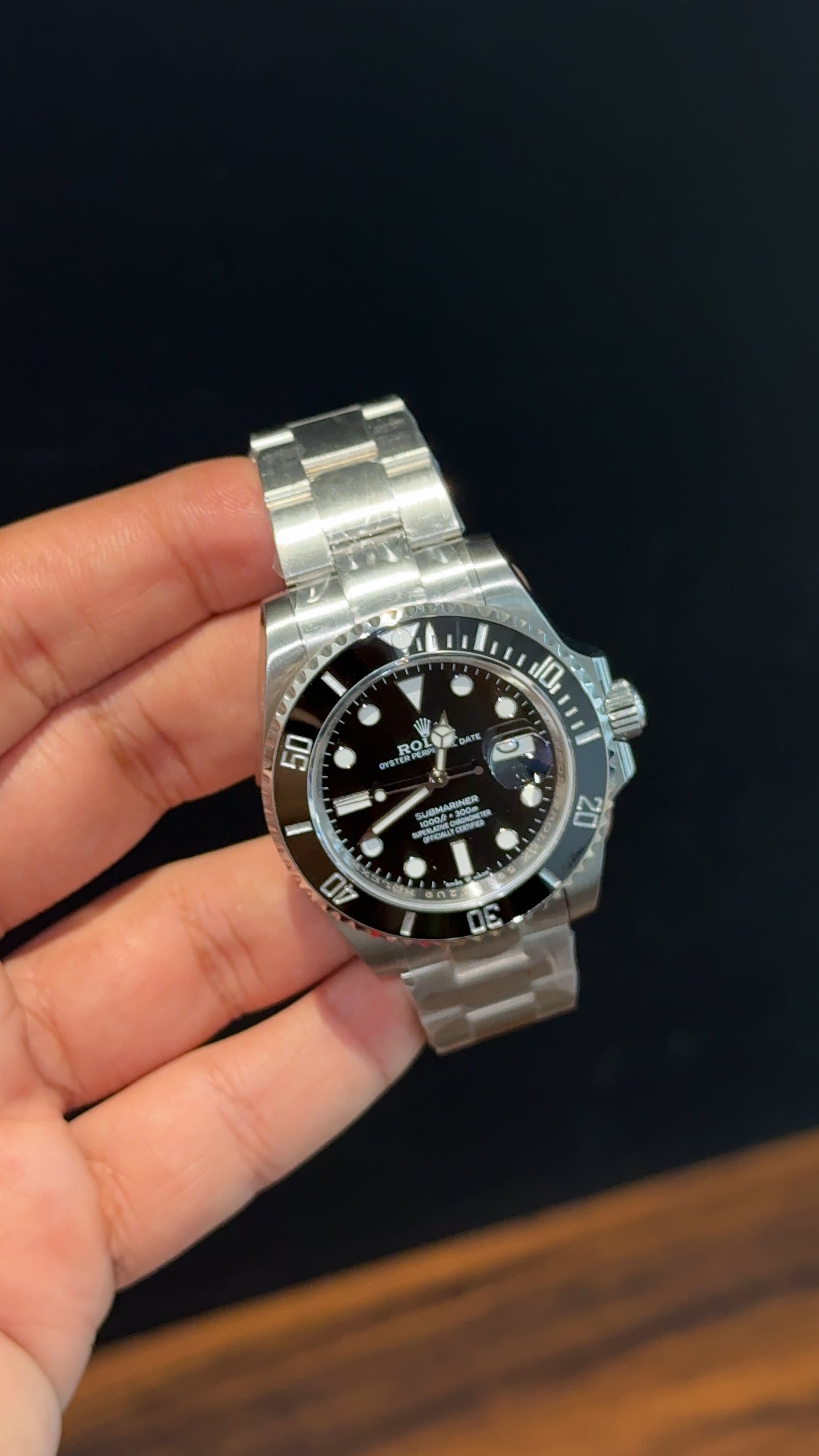 Premium Submariner | Silver Chain | Black Dial