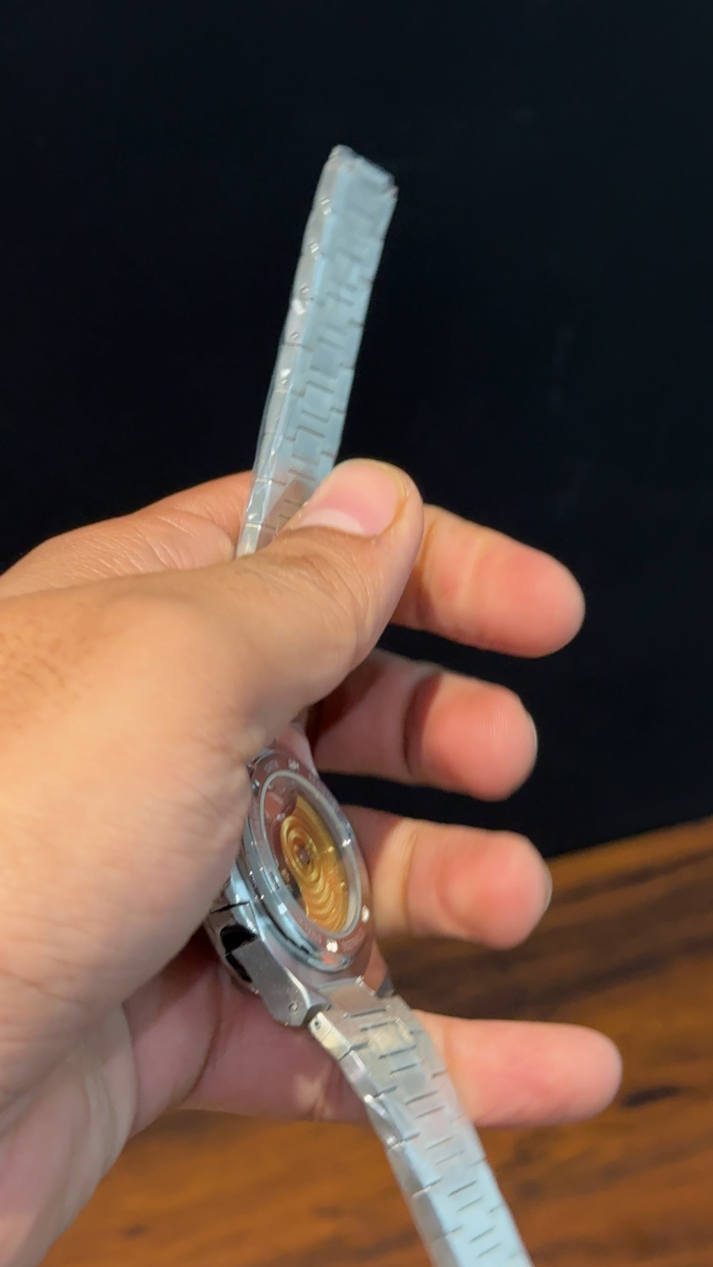 PP Auto | Silver Chain | Open Heart Edition | Black Dial