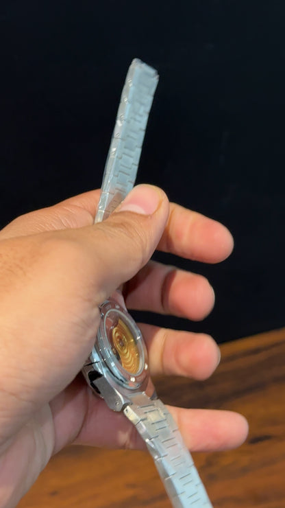 PP Auto | Silver Chain | Open Heart Edition | Black Dial