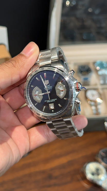 Tag Carrera | Calibre 17 | Silver Chain | Chrono | Black Dial