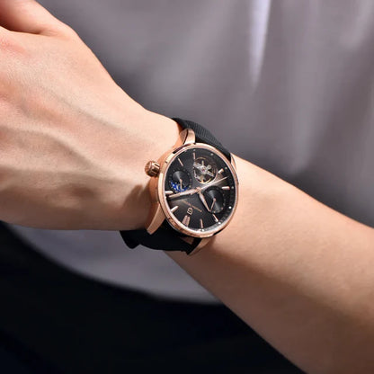 Pagani Design PD-YS021 | Rose Gold Black Strap