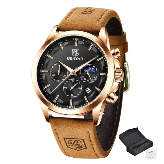 BENYAR BY-5160L RGBBN | Moonphase Chronograph Watch - twentyfour