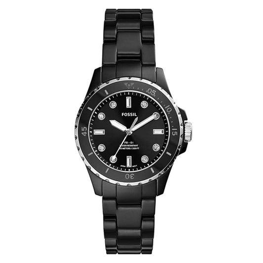 Fossil Women’s Quartz Black Ceramic Chain Black Dial 36mm CE1108
