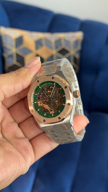 AP Skl | Rose Two Tone | Green Dial