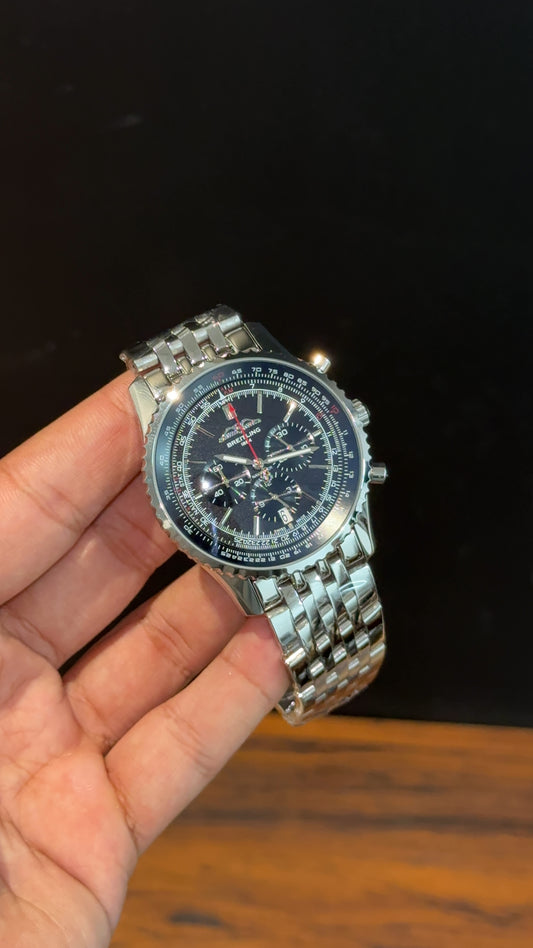 Brietling | Silver Jubilee Chain | Chrono |  Black Dial