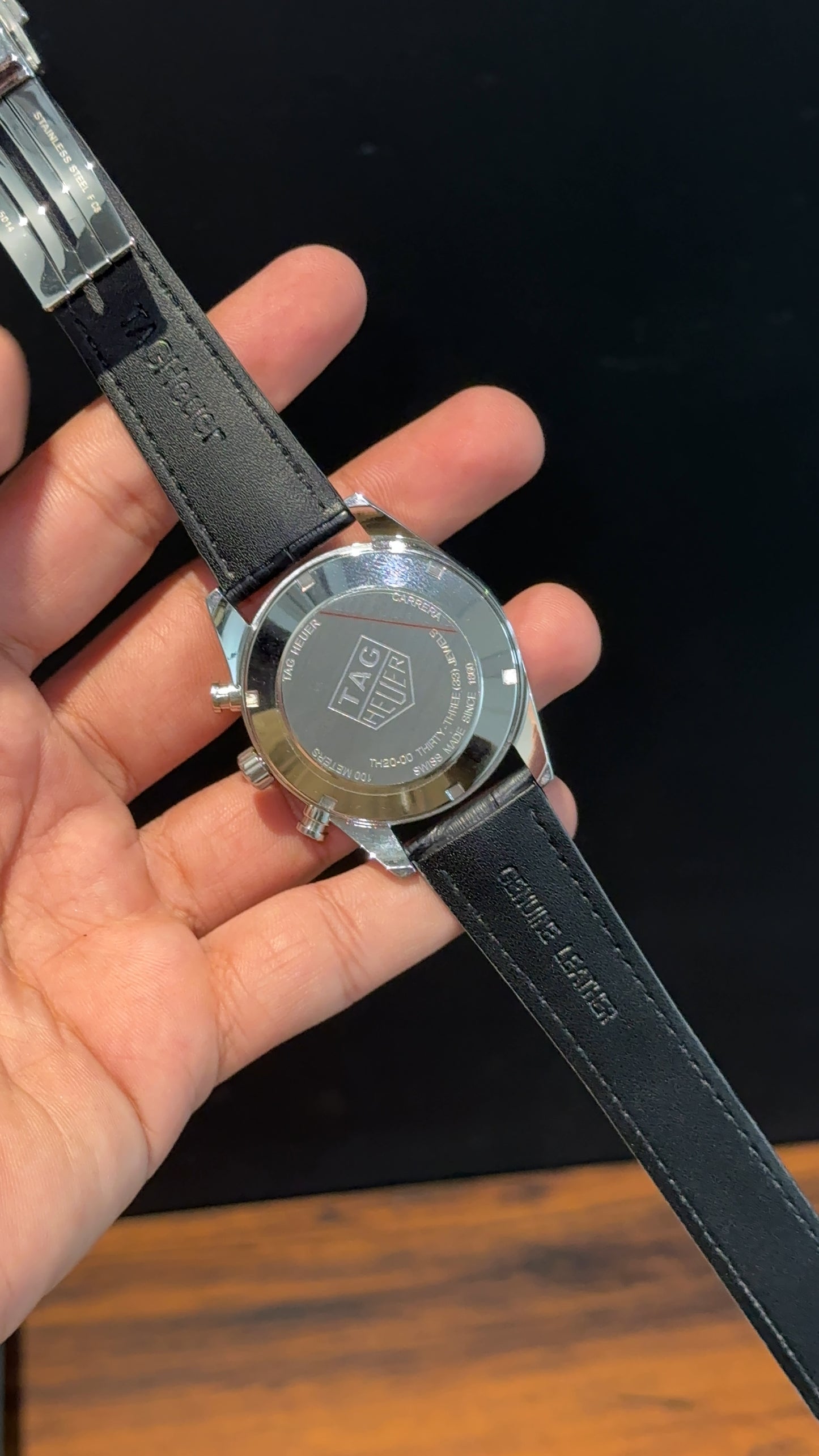 Tag Carrera | Black  Strap | Silver Bezel | White Chrono | Black Dial