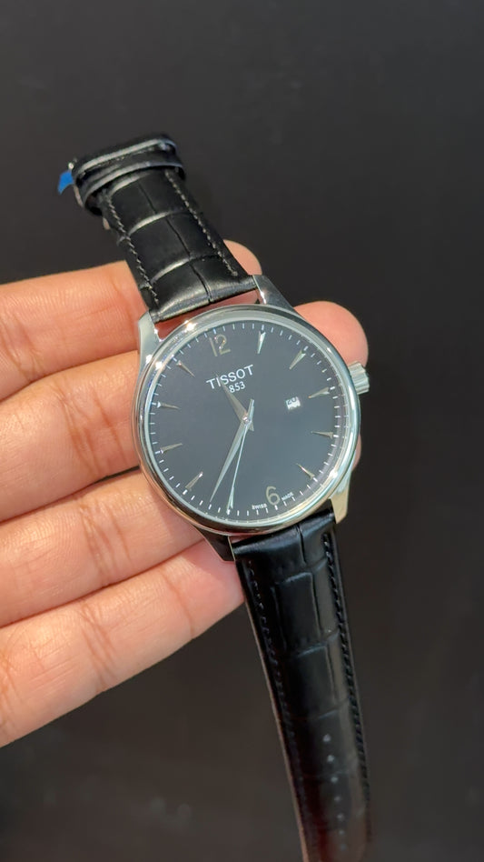 Tissot 1853 | Silver Case | Black Leather Strap | Black Classic Dial - twentyfour