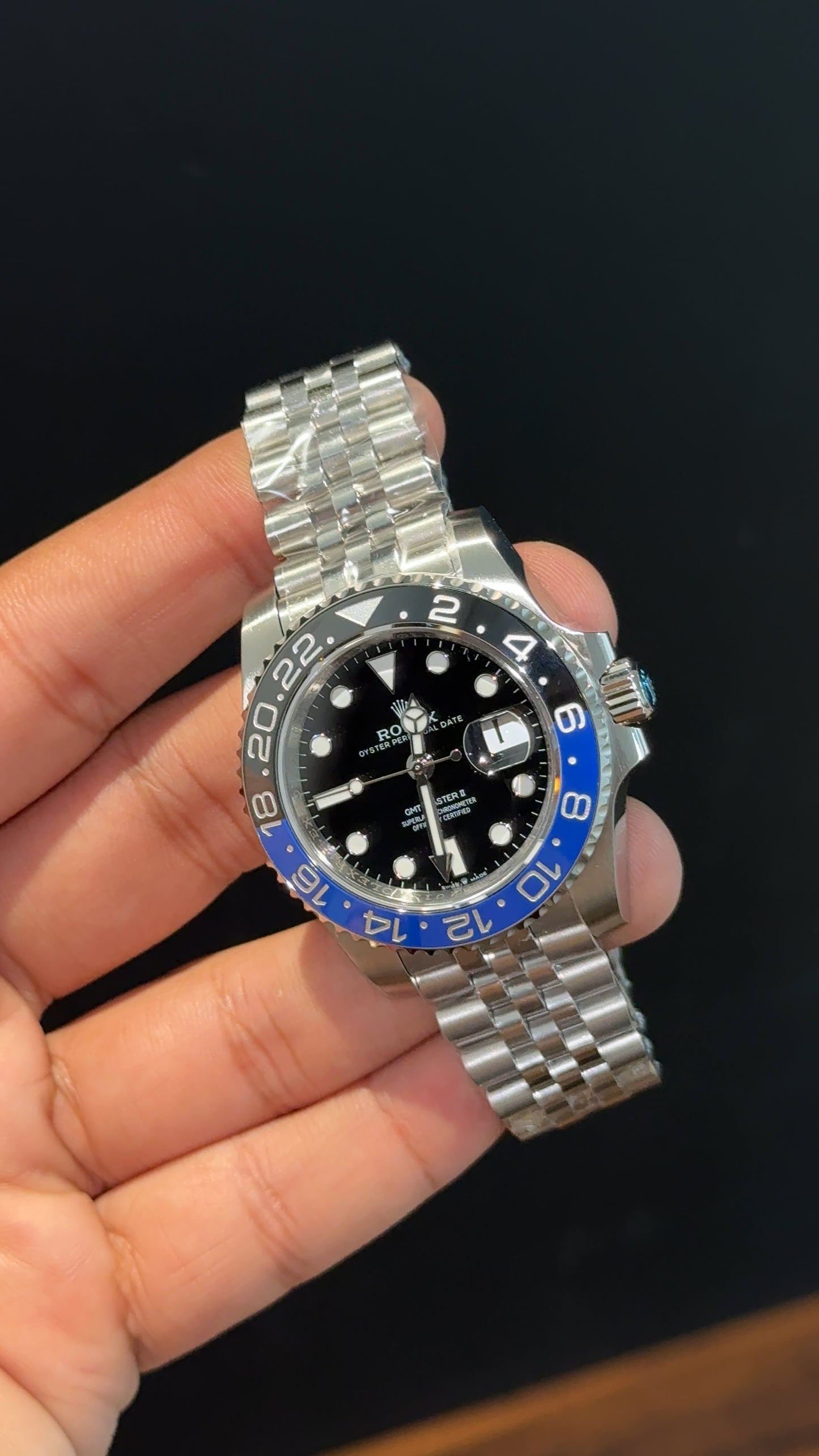 Premium GMT | Batman | Silver Chain | Black Dial