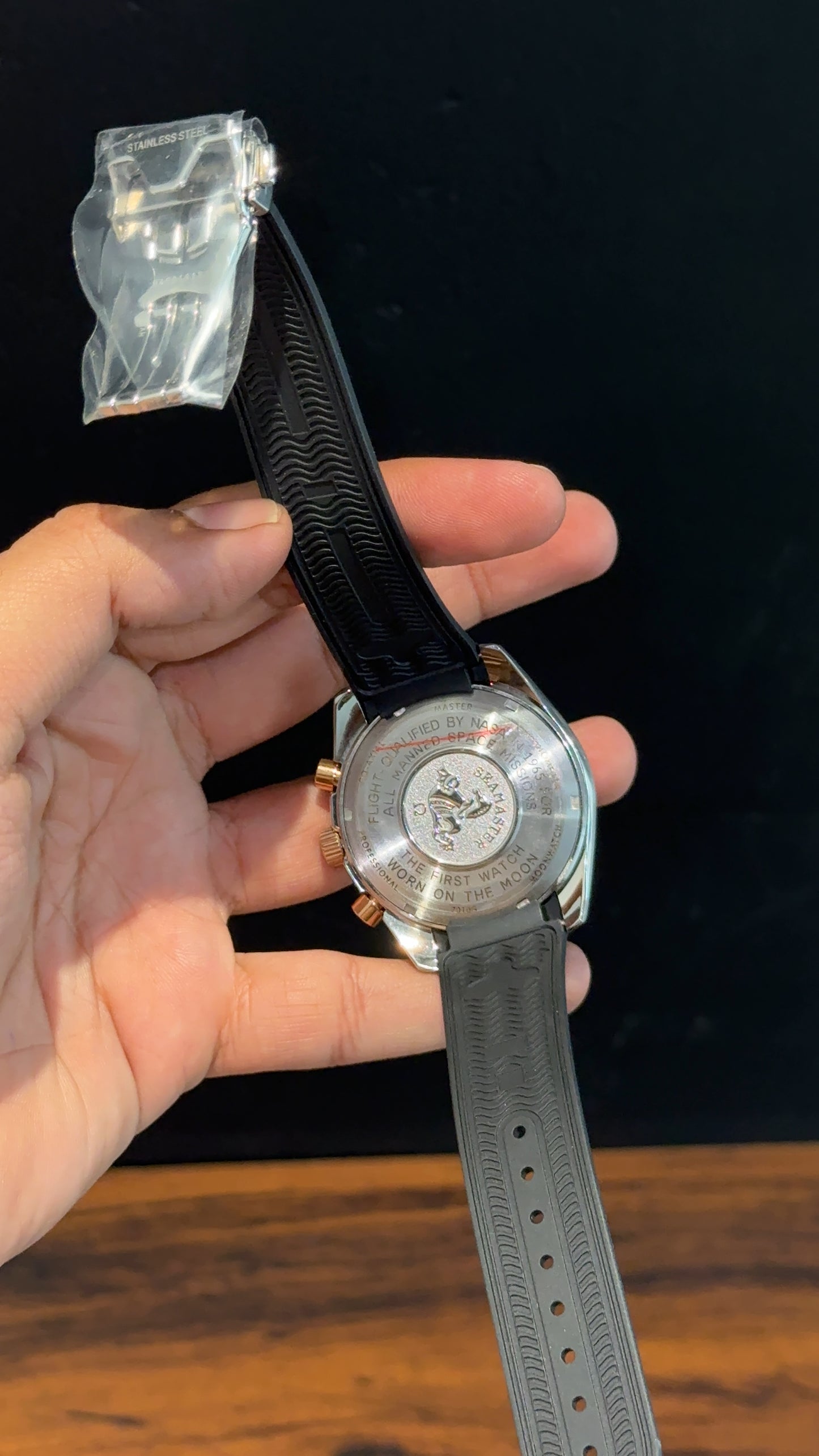 Omega Speedmaster | black Strap | Silver Rose Case | Chrono | Black Dial