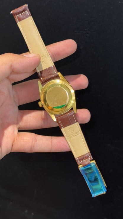 Daydate | 36mm | Gold Diamond Case | Brown Leather Strap | Gold Diamond Dial - twentyfour