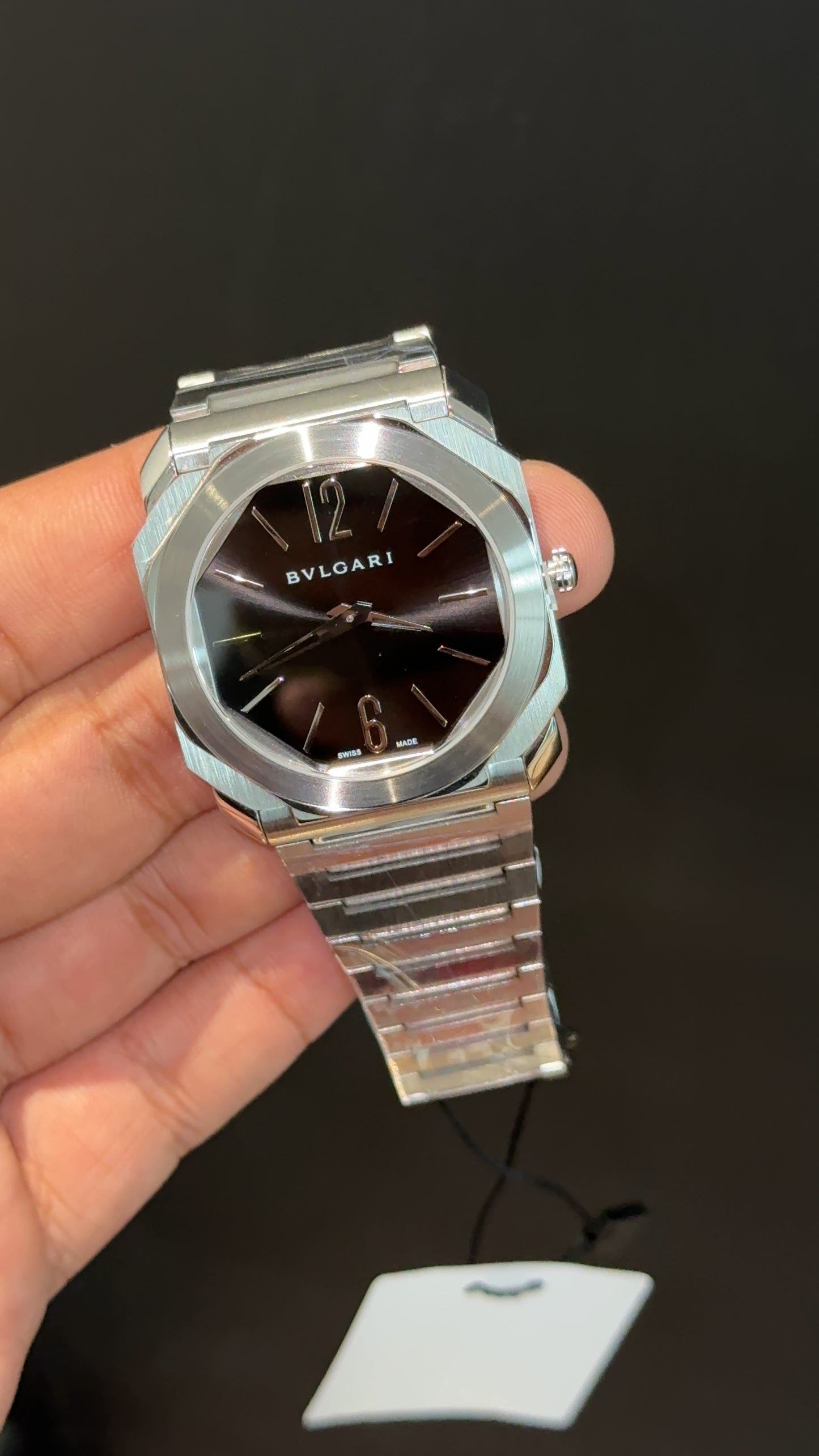 Bvlgari | Silver Chain | Black Dial