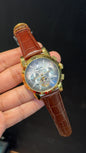 Patek Century | Auto | Gold Plain Case | Pendulum | Gradient Grey Dial | Brown Leather Strap - twentyfour