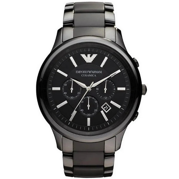 Emporio Armani Men’s Chronograph Quartz Stainless Steel Black Dial 43mm Watch AR1452