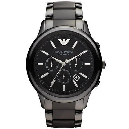 Emporio Armani Men’s Chronograph Quartz Stainless Steel Black Dial 43mm Watch AR1452