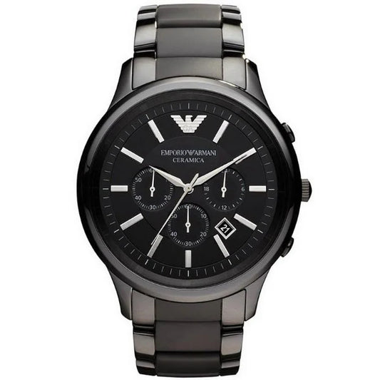 Emporio Armani Men’s Chronograph Quartz Stainless Steel Black Dial 43mm Watch AR1452