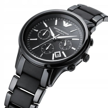 Emporio Armani Men’s Chronograph Quartz Stainless Steel Black Dial 43mm Watch AR1452