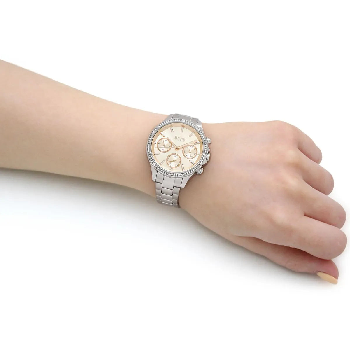 Hugo Boss Women’s Quartz Silver Stainless Steel Gold Dial 38mm 1502565