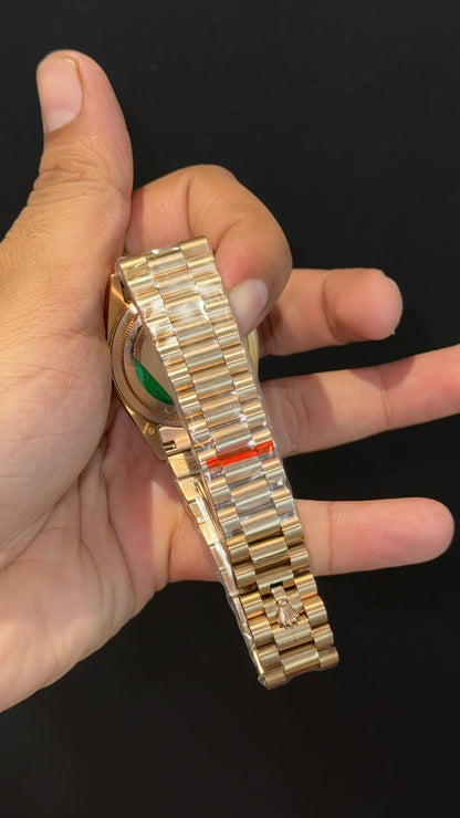 Daydate | 36mm | Rose Chain | Diamond Digit | Gradient Green Dial - twentyfour