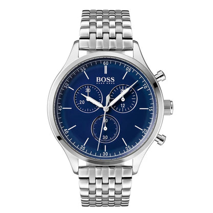 Hugo Boss Men’s Chronograph Quartz Stainless Steel Blue Dial 44mm Watch 1513653