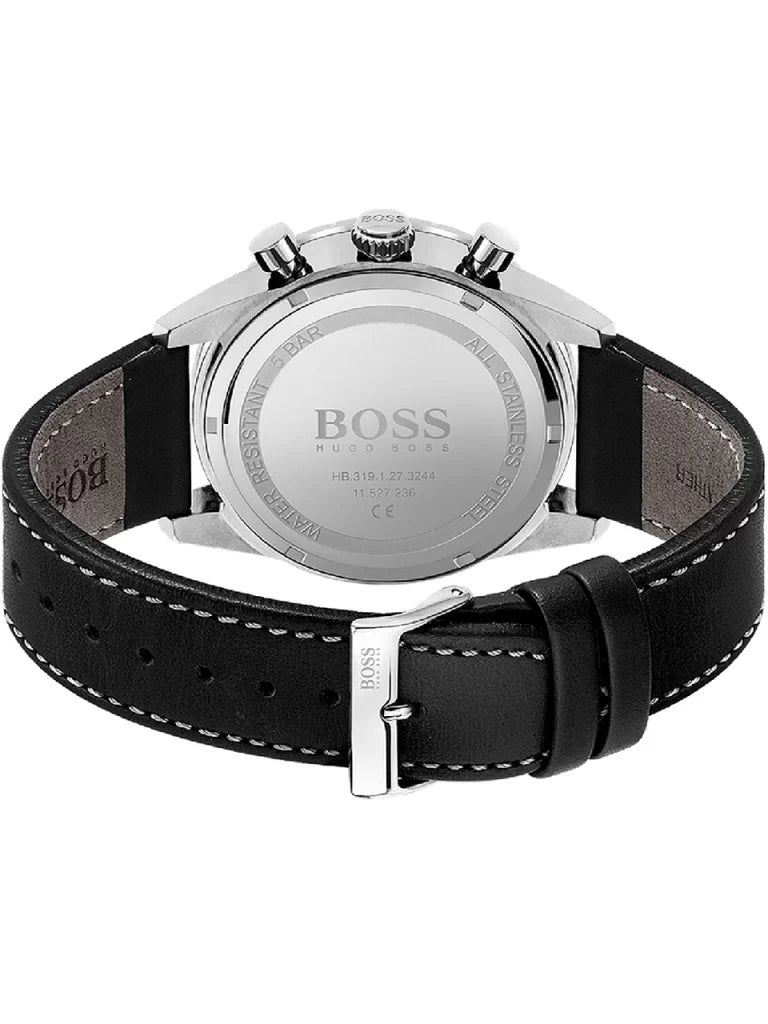 Hugo Boss Men’s Quartz Leather Strap Black Dial 44mm 1513853