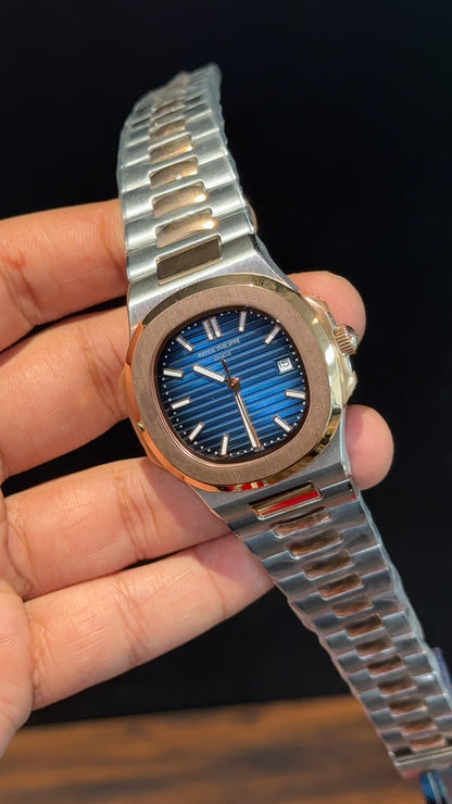 PP Auto | Rose Two Tone | Gradient Blue Dial