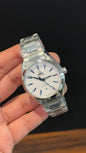Omega Seamaster | Silver Chain | Blue Digits | White Lines Dial