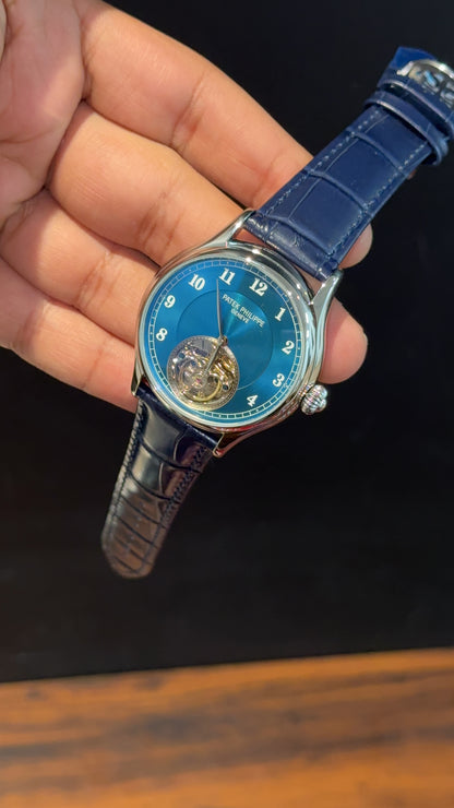 Pp Auto | Pendulum | Silver | Blue Strap | White Digits | Tiffany Dial