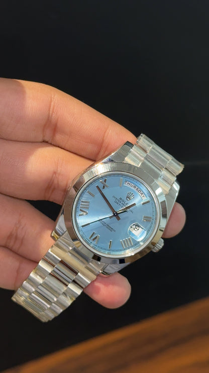 Premium DayDate | Silver Chain | Plain Bezel | Tiffany Dial