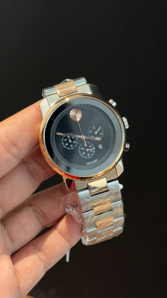 Movado | Rose Two Tone | Chrono | Black Dial