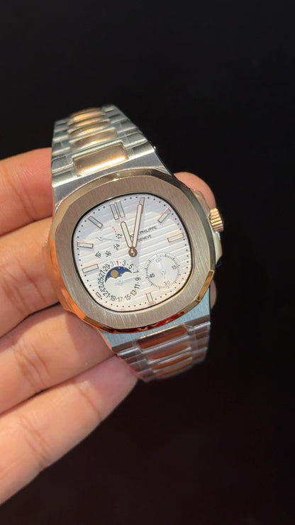 Pp Auto | Moonphase | Rose Two Tone | Sub White Dials
