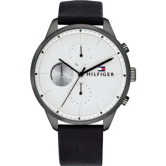 Tommy Hilfiger Men’s Quartz Leather Strap Silver Dial 44mm Watch 1791489 - twentyfour