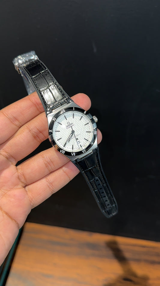 Omega Constellation | Silver Case | Black Strap | White Box Dial - twentyfour