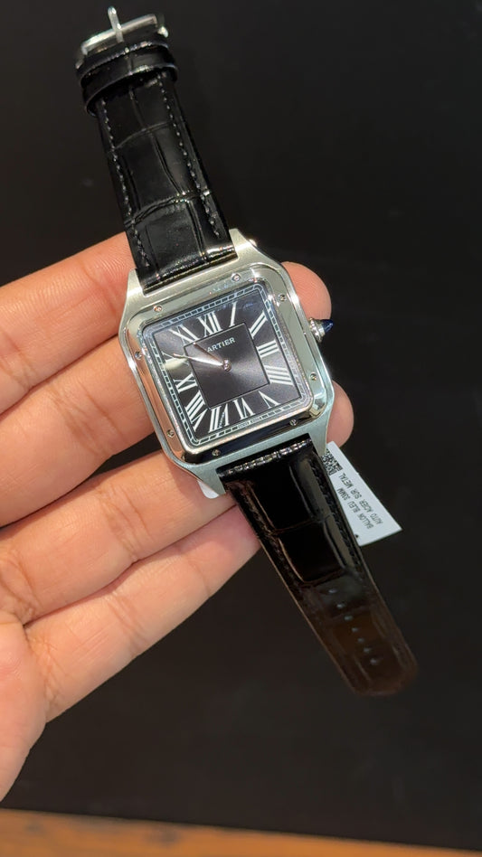 Cartier Dumont Lacquer | Black Leather Strap | Black Dial - twentyfour