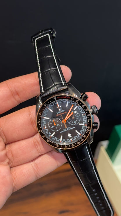 Omega Speedmaster | Black Strap | Black Case | Chrono | Orange Niddles | Black Dial - twentyfour
