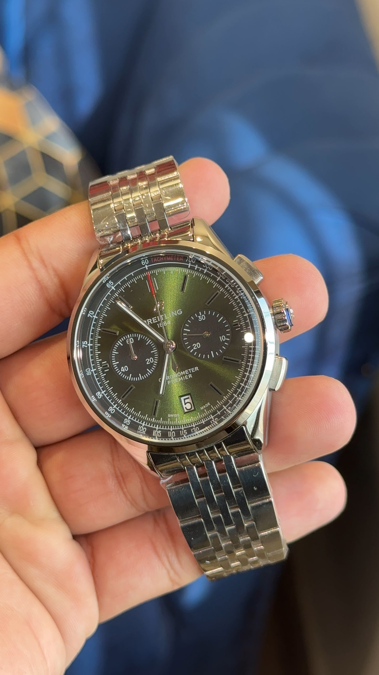 Breitling silver | Chrono | Green Dial