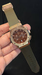 Hublot | Rose Case | Chrono | Goldenish Strap | Red Dial