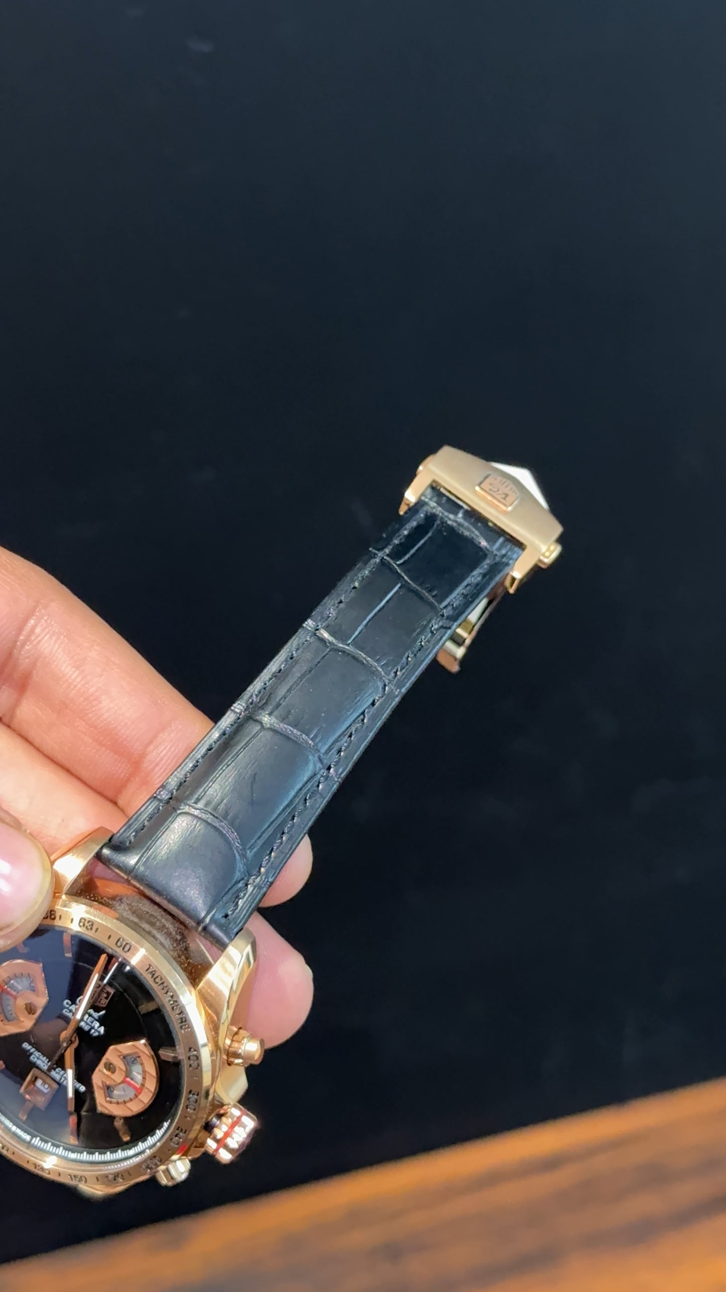 Tag Carrera | Calibre 17 | Rose | Black Strap | Chrono | Black Dial