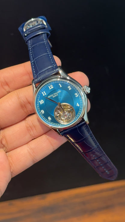 Pp Auto | Pendulum | Silver | Blue Strap | White Digits | Tiffany Dial