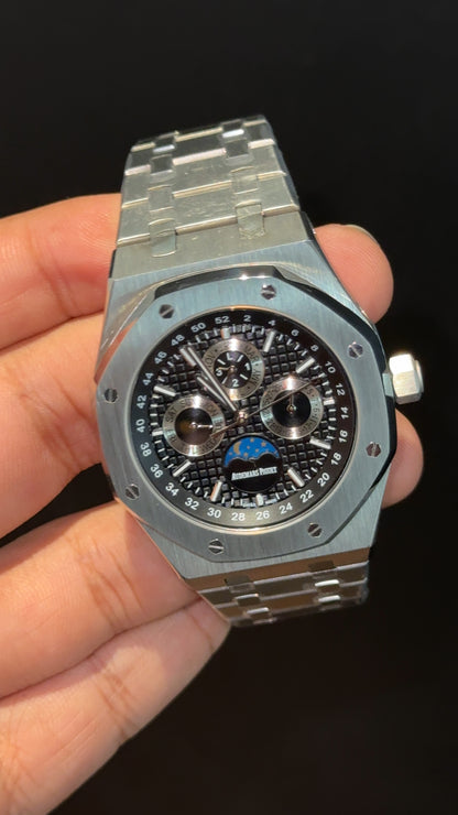 AP Auto | Silver Chain | Chrono | Calendar Edition | Black Box Dial