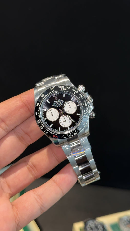 Premium Daytona Le Mans | Silver Chain | Chrono | Black Dial