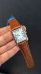 Cartier Tank | Rose | Brown Leapord Strap | White Dial