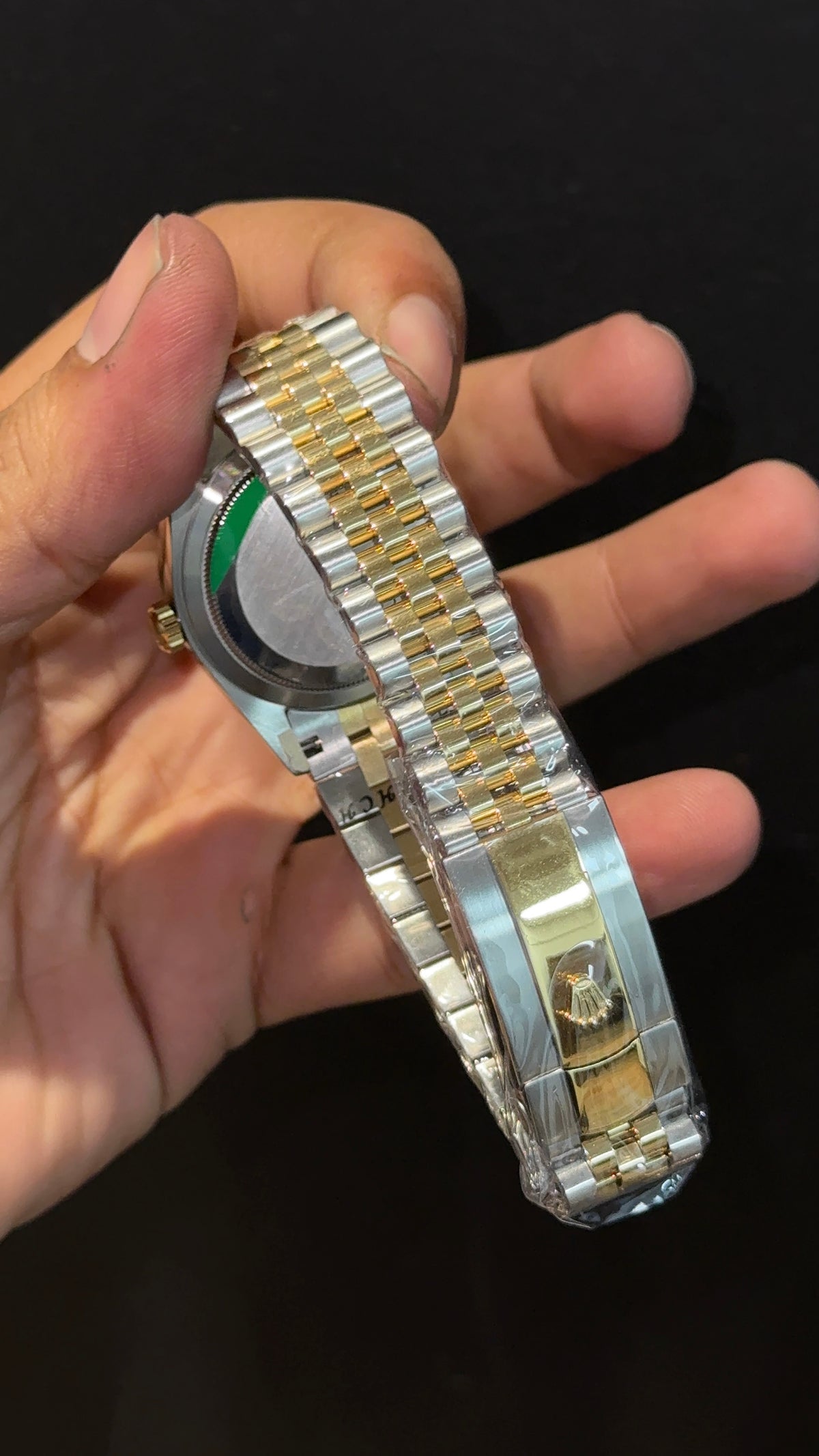 Premium DateJust | 36mm | Gold Two Tone | Black Diamond Dial