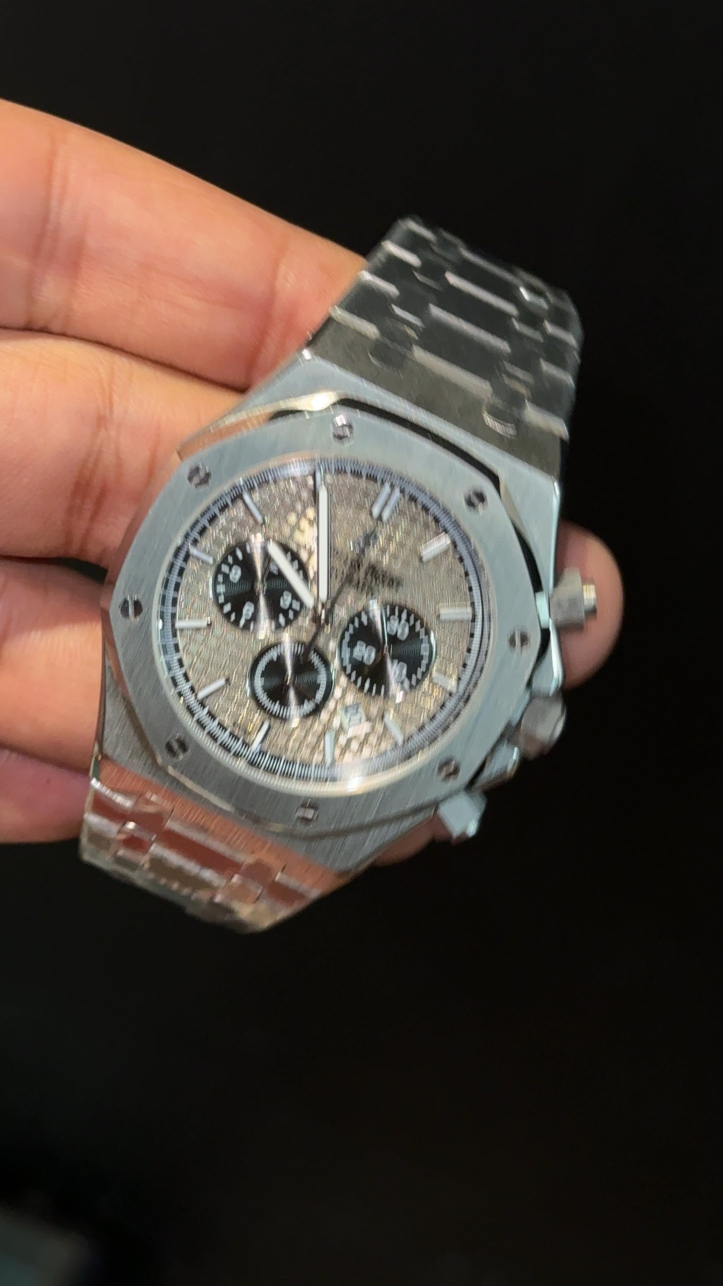AP | Silver Chain | Black Chrono | Grey Dial