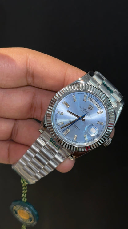 DayDate | Silver Chain | Pearl Digit | Tiffany Dial