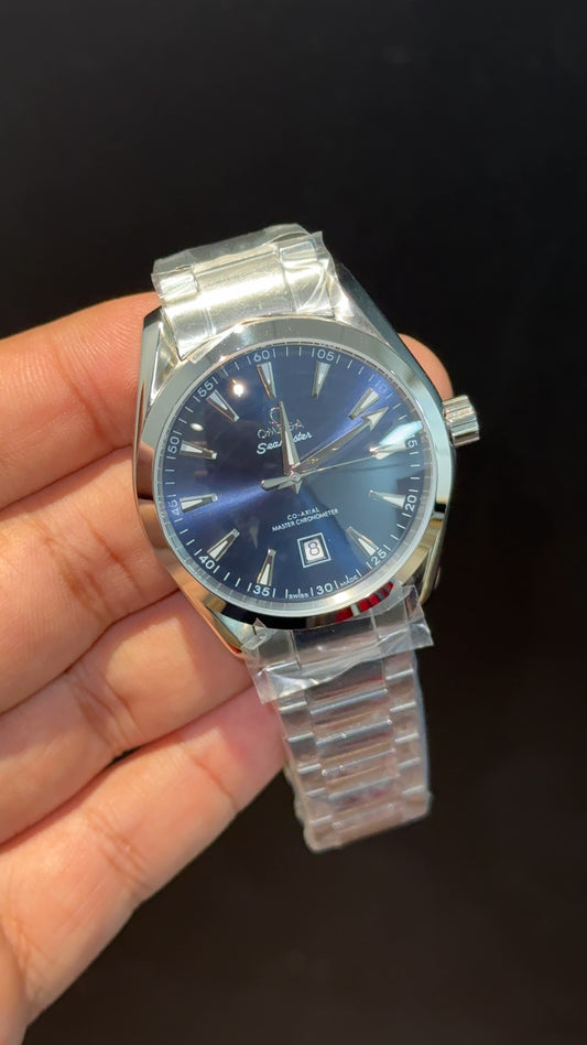 Omega Seamaster | Silver Chain | Navy Blue Dial