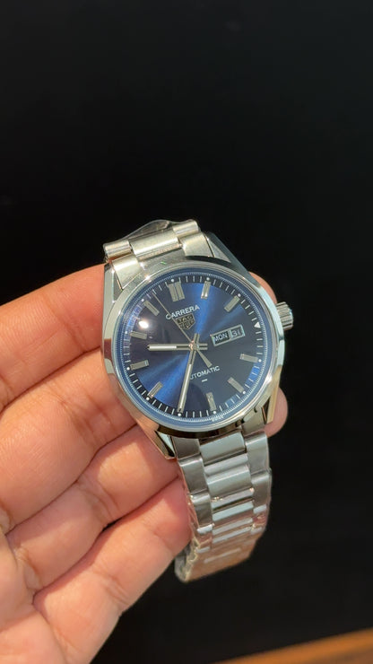 Tag Carrera | Silver Chain | Daydate | Navy Blue Dial