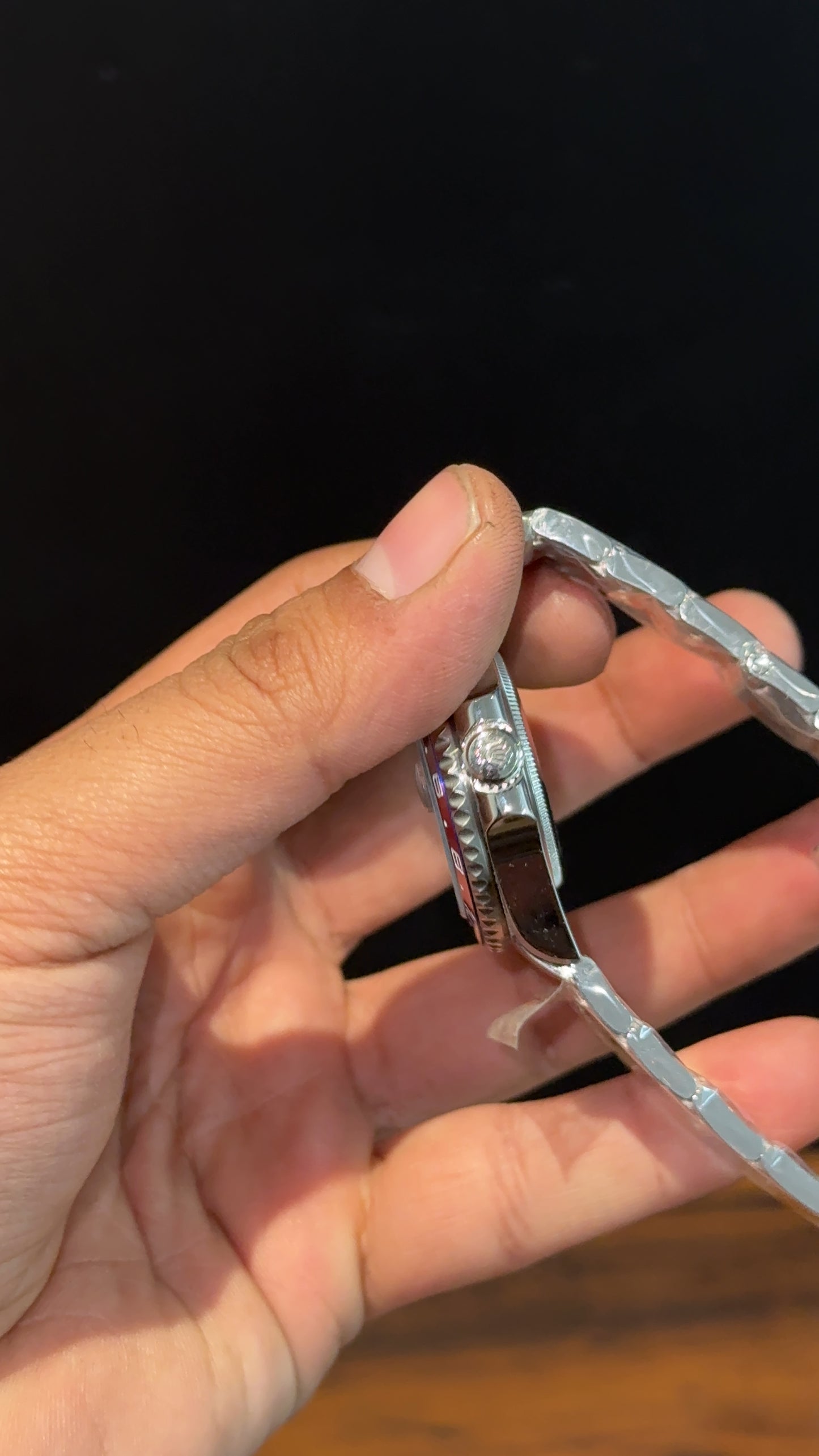 GMT Pepsi | Silver Oyester Chain | Black Dial