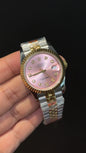 Datejusy | 36mm | Gold Two Tone  | Pinkish Diamond Dial