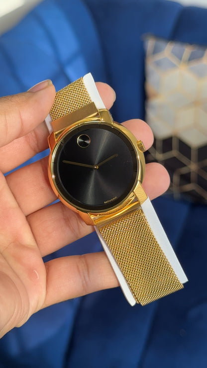 Movado Gold | Men | Black Dial | Magnetic Strap